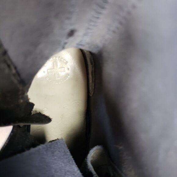 Dr Martens Dee 14 Eye Gray Patent Leather Heeled Lace-up Boots Womens 6-6.5 Diva - Picture 11 of 16